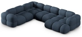 Тъмносин ъглов диван (ляв ъгъл/U форма) Loretto – Cosmopolitan Design