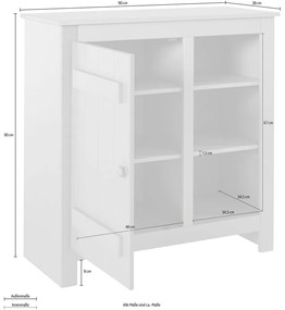 Шкафче от масивен бор в естествен цвят 90x90 cm Bertram – Støraa