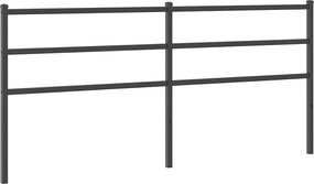 355401 vidaXL Метална резервна табла за легло, черна, 180 см