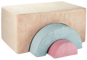 Светлокафяво велурено игрище от пяна 75x49x37 cm Rainbow Montessori – Wigiwama