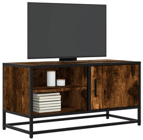 848821 vidaXL ТB шкаф, опушен дъб, 80x34,5x40 см, инженерно дърво и метал