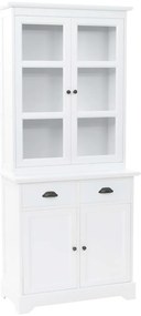 245755 vidaXL Бюфет с 4 врати, МДФ и борова дървесина, 80x40x180 см