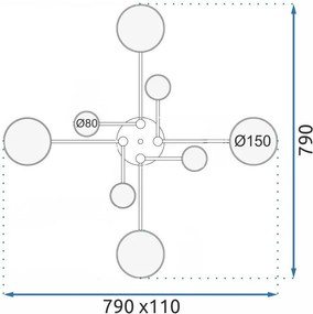 Плафон GREY APP528-8C