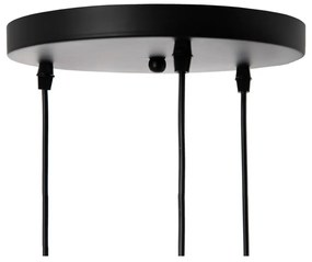 Черно висящо осветително тяло с текстилен абажур ø 40 cm – Ixia