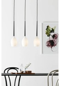 Бяло и черно висящо осветително тяло със стъклен абажур Salut – Markslöjd