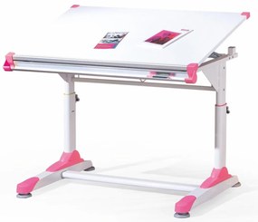 Детско бюро с повдигащ се плот и регулиране на височината Collorido pink