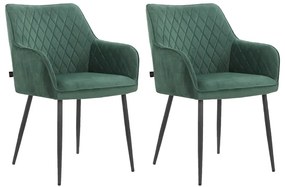 Зелени тапицирани трапезни столове в комплект 2 бр. Elvira – Støraa