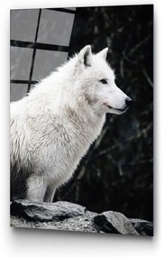Живопис върху стъкло 70x100 cm White Wolf - Wallity
