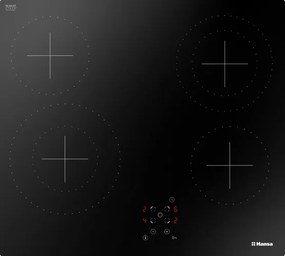 Стъклокерамичен плот Hansa BHC66577, Сензорно управление, 4 нагревателни зони - 2 разширени