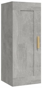 812469 vidaXL Стенен шкаф, бетонно сив, 35x34x90 см, инженерно дърво