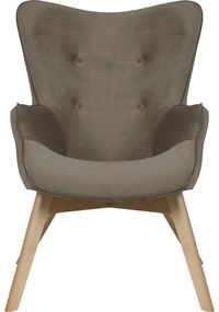 Светлокафяво кадифено кресло Niko – Ropez