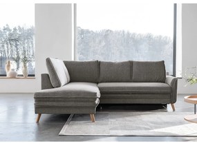 Сив разтегателен ъглов диван (ляв ъгъл) Charming Charlie – Miuform