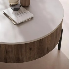 ФРИДА Бежово Таупе / Елегантен Орех – МОДЕРНА ХОЛНА МАСА С ПОВДИГАЩ ПЛОТ И СКРИТО ПРОСТРАНСТВО ЗА СЪХРАНЕНИЕ