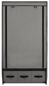 Гардероб, сив, 87x49x159 см, текстил