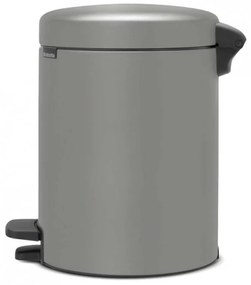Кош за боклук с педал Brabantia NewIcon 1001097, 5 л, Плавно затваряне, Противоплъзгаща основа, Минерално покритие, Сив
