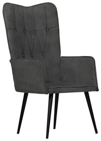 339654 vidaXL Wingback стол, черен, канава