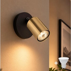LED стенен спот TOP 1xGU10/10W/230V черно/златно