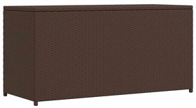 42499 vidaXL Градински сандък за съхранение, кафяв, 120x50x60 см, полиратан