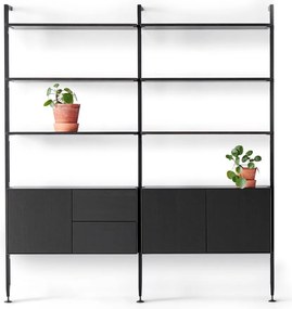 Черна етажерка за книги в дъбов декор 98x210 cm Edge by Hammel - Hammel Furniture
