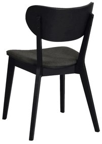 Трапезен стол от черен дъб с тъмносива седалка Cato - Rowico