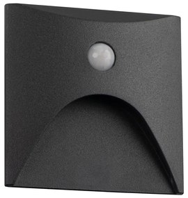 Kanlux 39131 - LED осветително тяло за стъпала със сензор EXIN 2,5W/230V 3000K IP65 антрацит, квадратно