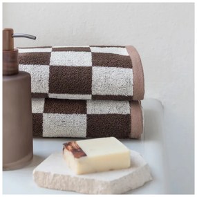 Кафява кърпа от органичен памук от тери 50x90 cm Retro – Mette Ditmer Denmark