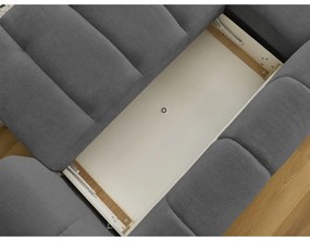 Тъмносив сгъваем/с място за съхранение ъглов диван (ляв ъгъл) Fuji – Bobochic Paris