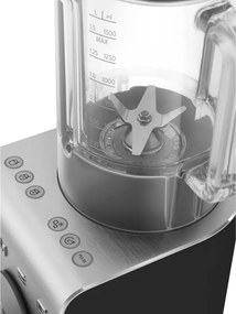 Блендер Smeg Collezione BLC02BLMEU, 1400W, 1.5 л, 22000 об/мин, 5 програми, 9 скорости, Трошене на лед, Неръждаема стомана, Черен/Инокс