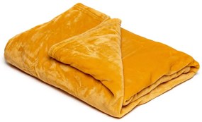 Меденожълто микро плюшено одеяло , 150 x 200 cm - My House