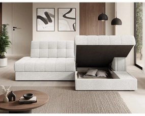 Кремав сгъваем ъглов диван от прежда с примки от букле (десен ъгъл) Blezalt – ELTAP