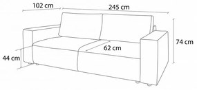 Светлосив диван от велур 245 cm Nihad - Bobochic Paris