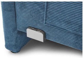 Синьо тапицирано ъглово детско легло 90x200 cm без ламелно дъно Cool – Meise Möbel