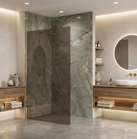 Параван за душ Rea Flexi Brown / Gold 120