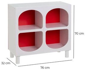Червено-бяла библиотека 76x70 cm – Casa Selección