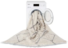 Кремав ръчно изработен вълнен килим подходящ за пране 140x200 cm Berber Soul – Lorena Canals