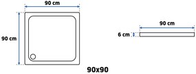 Корито за душ кабина-акрилно Rea Savoy White  90x90