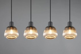 Черно висящо осветително тяло със стъклен абажур ø 15 cm Tarifa – Trio