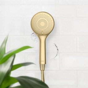 Матово златиста пластмасова икономична душ глава ø 11 cm Watersaving System – Wenko