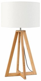 Настолна лампа с бял абажур и бамбукова конструкция Everest - Good&amp;Mojo