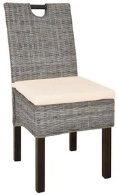 274363 vidaXL Трапезни столове, 6 броя, кубу ратан, мангова дървесина