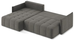 Тъмносив разтегателен ъглов диван с място за съхранение (ляв ъгъл) Moku – Makamii
