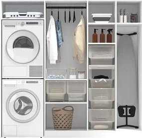 Купа 5five, Бяла/Сива, Квадратна, Сгъваема, 8 l