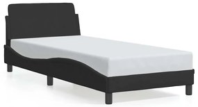 373114 vidaXL Рамка за легло с табла Dover, черна, 90x200 см кадифе