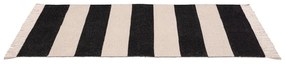 Черно-бежово килимче за баня от рециклиран памук Kasi, 50 x 80 cm - Wenko