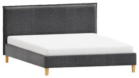 Тъмносиво двойно тапицирано легло с включена подматрачна рамка 160x200 cm Tina – Ropez