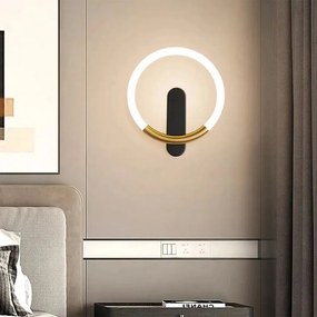 СТЕННА ЛАМПА LED LHJ068-W C BRUSH GOLD/BLACK