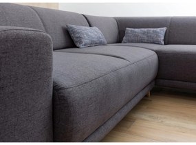 Сив разтегателен/с място за съхранение ъглов диван (десен ъгъл/L форма) Classy Sophie – Miuform
