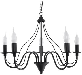 Черна висяща лампа 5 Fiorano - Sollux