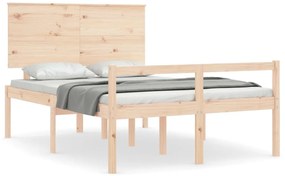 3195451 vidaXL Легло за възрастни с табла, Small Double, масивно дърво