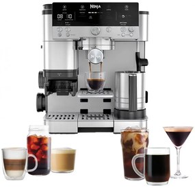 Кафеавтомат 3в1 Ninja Luxe Café Premier ES601, 1650W, 15 bar, 2л, Barista Assist, Безконтактно текстуриране, 4 режима, 3 темп. настройки, Инокс/черен
